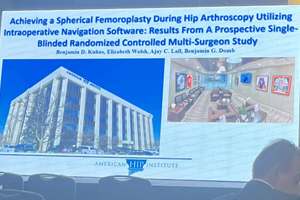 Dr. Ben Kuhns is presenting at the ISHA Hip Preservation Society showcasing the American Hip Institute’s innovative method for achieving precise spherical correction of femoroacetabular impingement (FAI) in the hip